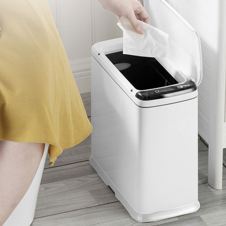 Cos de gunoi cu senzor automat Rovotec SD-809, deschidere cu senzor sau touch, 9L, Alb [12]