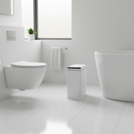 Cos de gunoi cu senzor automat Rovotec SD-809, deschidere cu senzor sau touch, 9L, Alb [10]