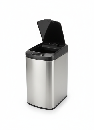 Cosuri de gunoi - Cos de gunoi cu senzor automat Rovotec SD-804, Inox, 12L, deschidere cu senzor sau touch