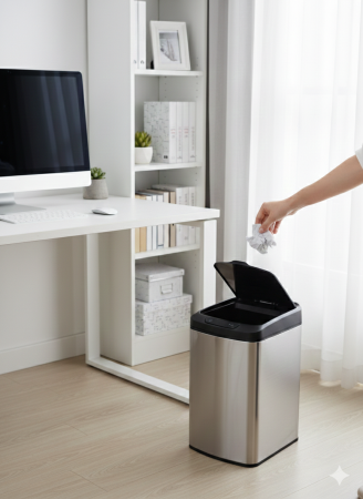 Cos de gunoi cu senzor automat Rovotec SD-804, Inox, 12L, deschidere cu senzor sau touch - RESIGILAT [2]