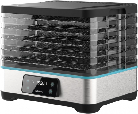 Casa si Gospodarie - Deshidrator cu 5 tavi Cecotec VitaDry Pro, inaltime reglabila, ecran digital, Timer, 35-70  C