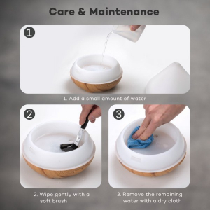 Difuzor aroma cu Ultrasunete TaoTronics TT-AD002, 300ml, 13W, LED 7 culori, oprire automata - Nuc natur [8]