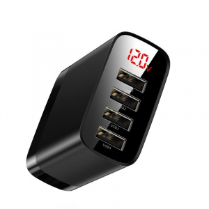 Incarcator USB Premium Baseus Mirror Lake Digital Display 4x Usb Travel Charger 30w 6a ,negru [1]