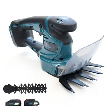 Unelte Gradina - Foarfeca pentru iarba si gard viu Rovo RV-21V, tuns iarba/arbusti, 2 acumulatori, 21V, 2.0 Ah