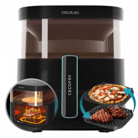 Casa si Gospodarie - Friteuza aer cald 6 litri, rezistenta dubla, Cecotec DuoHeat 6000, 2200W, gatire 3D, 8 programe, fereastra
