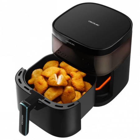 Friteuza aer cald 6 litri, rezistenta dubla, Cecotec DuoHeat 6000, 2200W, gatire 3D, 8 programe, fereastra [1]