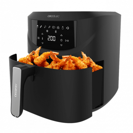 Casa si Gospodarie - Friteuza cu aer cald, fara ulei Cecotec Cecofry Absolute 7600, 2000W, 7.6L, Control tactil, 8 Programe Presetate