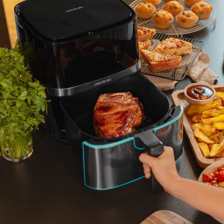 Friteuza cu aer cald, fara ulei Cecotec Full Inox 5500 Pro, 1700W, 5.5L, Control tactil, 8 Programe Presetate [7]