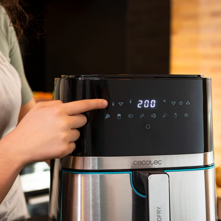 Friteuza cu aer cald, fara ulei Cecotec Full Inox 5500 Pro, 1700W, 5.5L, Control tactil, 8 Programe Presetate - RESIGILAT [8]