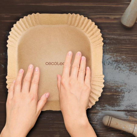 Set hartie de copt pentru friteuza cu aer cald, Air Fryer Cecotec pentru marimea inre 5L si 6.5L, 150buc [8]