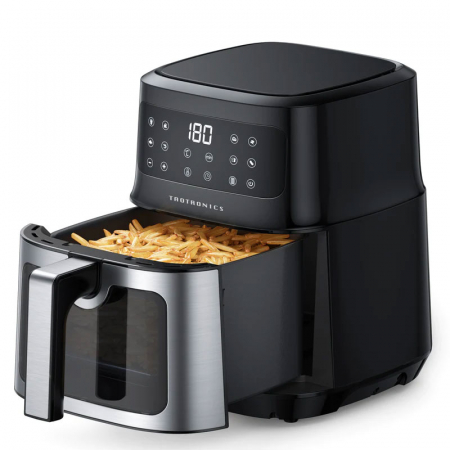 Friteuza cu aer cald, fara ulei TaoTronics TT-AF011 Air Fryer, 1200W, 5L, Geam transparent, Control tactil, 8 Programe Presetate [1]