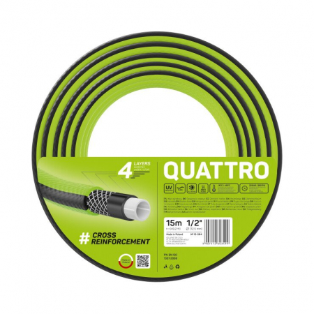 Furtun pentru gradina Cellfast QUATTRO cu 4 straturi, 1/2",  Armat, 15m, protectie UV - Resigilat [0]