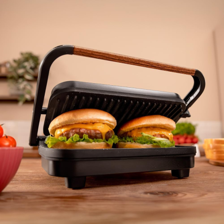 Grill Electric Cecotec Rock'nGrill 1200 Wood, 1300 W, Invelis piatra RockStone [5]