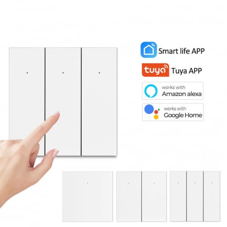 Intrerupator Smart Rovo 1081WL, 1 canal, Wifi si Bluetooth, Tuya, Life Smart, Alexa si Google Assistant, fara nul [4]