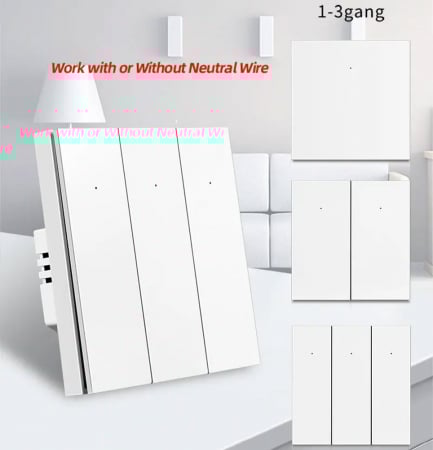 Intrerupator Smart Rovo 1081WL, 1 canal, Wifi si Bluetooth, Tuya, Life Smart, Alexa si Google Assistant, fara nul [2]