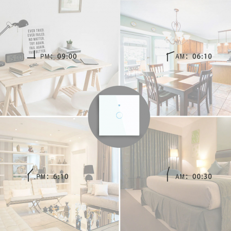 Intrerupator Smart cu Touch Rovo FN1C, 1 canal, Sticla Securizata, Tuya, Life Smart, RF 433MHz, Alexa si Google Assistant, fara nul [3]