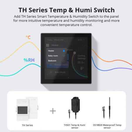 Panou Sonoff NSPanel Pro, Smart, Wifi, hub Zigbee 3.0, termostat, control aplicatie, interfon - Alb [3]