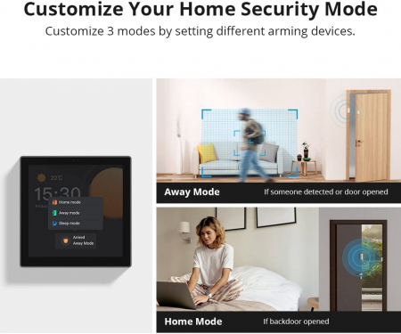 Panou Sonoff NSPanel Pro, Smart, Wifi, hub Zigbee 3.0, termostat, control aplicatie, interfon - Negru [8]