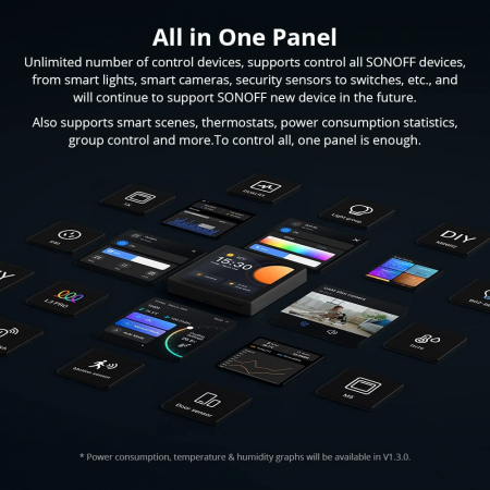 Panou Sonoff NSPanel Pro, Smart, Wifi, hub Zigbee 3.0, termostat, control aplicatie, interfon - Negru [6]