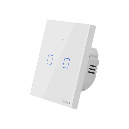 Intrerupator Smart  cu Touch Wifi + RF 433 Sonoff T1 EU TX, 2 canale [3]