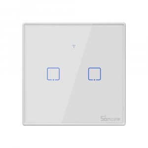 Intrerupatoare - Relee - Senzori - Intrerupator Smart  cu Touch WiFi + RF 433 Sonoff T2 EU TX, (2 canale)