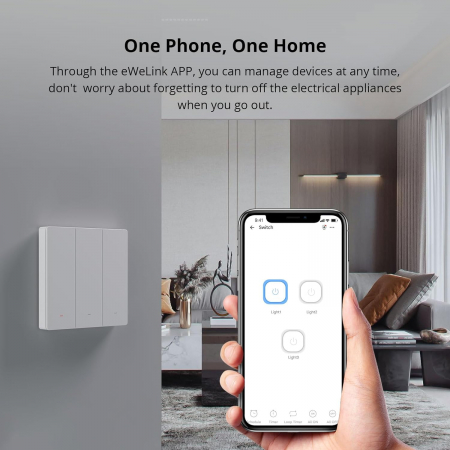 Intrerupator Smart Sonoff M5-3C-80W, WiFi, 6A, Matter, 3 canale [8]