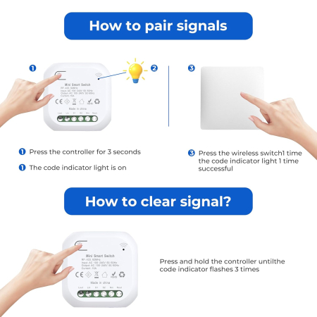 Intrerupator Wifi Kinetic Rovo 305-2CH-W, 2 canale, IP67, RF 433MHz, cu revenire [6]