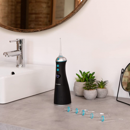 Irigator bucal Cecotec Bamba ToothCare 1100 Jet Liberty, 6 capete diferite,  280ml, 6 programe, Afisaj LED, portabil [3]