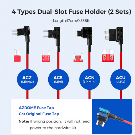 Kit cablu alimentare si monitorizare miscare pentru AZDOME JYX02, 12/24V To 5V/2.5A Mini USB [1]