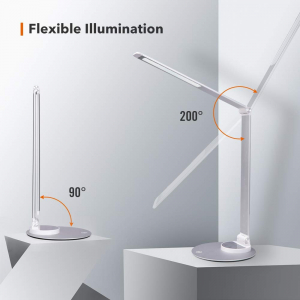 Lampa de birou cu LED TaoTronics TT-DL66, incarcare USB, 6 niveluri de luminozitate - Silver [3]