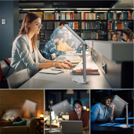 Lampa de birou LED TaoTronics TT-DL1012, lumina veghe, control touch, 5 moduri, 5 niveluri de luminozitate, Incarcare USB, 10W [5]