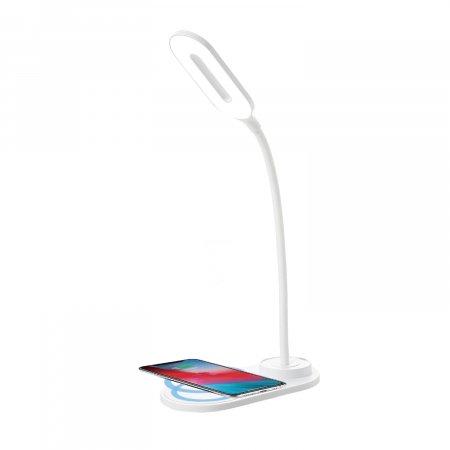 Casa si Gospodarie - Lampa LED de birou Home DK-H12, Incarcator wireless, 3 moduri, control touch, USB-C, 6W