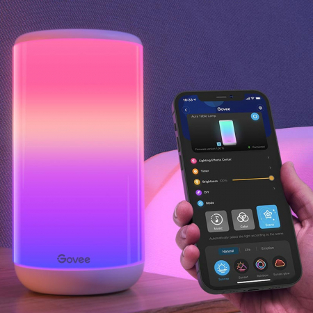 Lampa LED Govee Aura Smart H6052 RGBWW, Wifi, Alexa, Google Assistant, Sincronizare muzica [4]