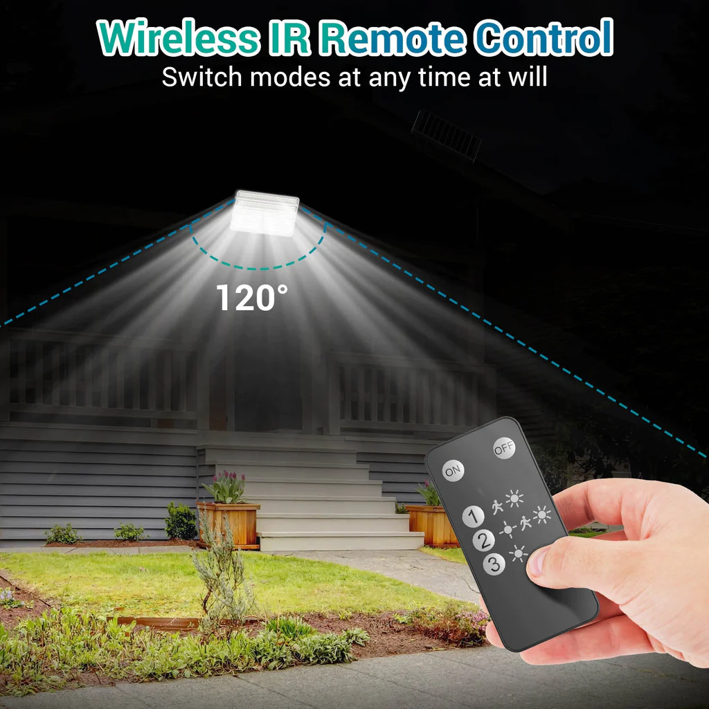 Lampa solara de perete Ustellar LED UT88269, 2500lm, Telecomanda,  3 moduri, senzor de miscare [1]