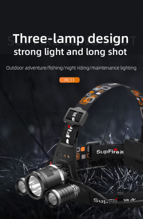 Lanterna LED pentru cap Superfire HL33, 700lm, 200m, 4000mAh, incarcare USB [7]