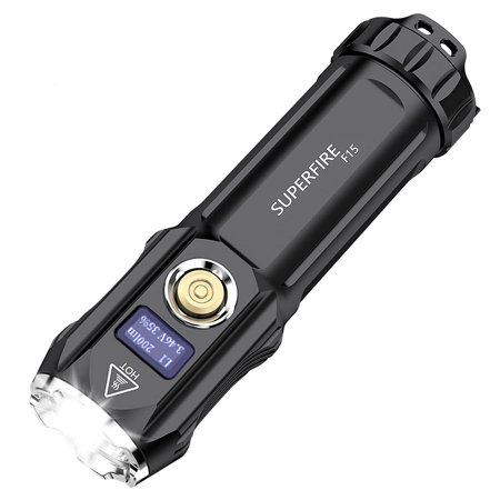 Lanterne - Lanterna LED Superfire F15, 2000lm, 300M, 3700mAh, incarcare USB-C, 36W
