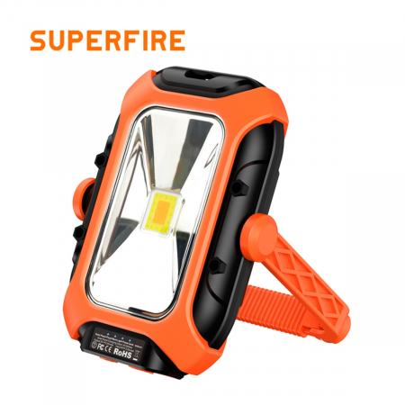 Corpuri Iluminat - Lanterna LED Superfire GM05,  panou solar, 500 lumeni, acumulator 5200mAh, incarcare, USB-C