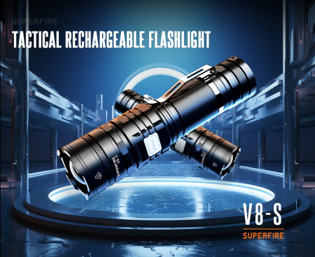 Lanterna LED Superfire V8-S, 2000lm, 300M, 5200mAh, Zoom, incarcare USB-C, 36W [6]