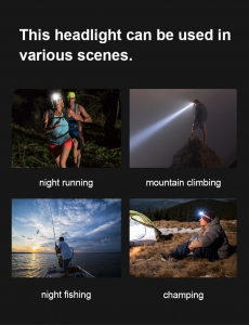 Lanterna LED pentru cap Supfire HL50, USB, 300lm, 200m, incarcare USB [9]