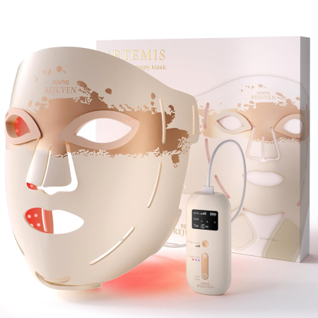 Produse Noi - Masca faciala LED RENPHO Artemis Blush, 4 moduri de lumina, 432 LED-uri, terapie cu lumina rosie, albastra, verde si NIR, reincarcabila, silicon flexibil