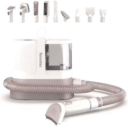 Beauty - Masina De Tuns Animale cu Aspirare 9 in 1 Rovotec AllClean, Functie uscator, Caini, Pisici, Functie uscare, Aspirator animale si textile, 3 setari de aspirare