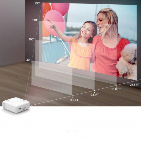 Mini videoproiector Vankyo Leisure 430W LED, WIFI, 4000 lumeni, Geanta transport, HDMI, SD, AV, VGA, USB, Telecomanda, Cablu HDMI [3]
