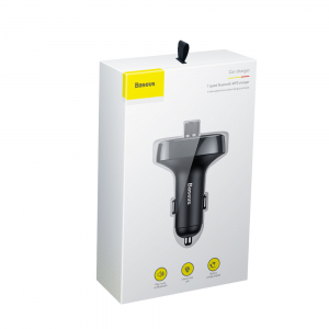 Modulator FM Baseus FM T-Type Bluetooth MP3 incarcator masina Negru [6]