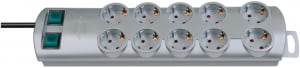 Prize - Prelungitoare - Sigurante - Multipriza Brennenstuhl Primera-Line Technics 10 prize, Intrerupator, 2m, Argintiu