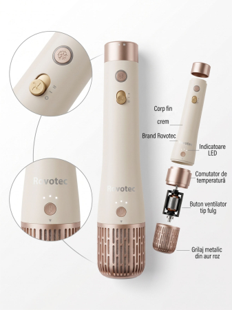Ondulator Multistyler Rovotec Airflow Premium, 7 in 1, Tehnologie Coanda, Uscator Profesional, Indreptare par, 1500 W, 2 Trepte de viteza, 3 Trepte de temperatura [2]