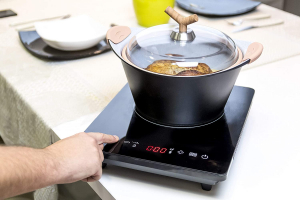 Plita cu inductie Cecotec Full Crystal, 2000W, Touch control, 2000W, cu ecran digital, control tactil, 10 niveluri, Negru [4]