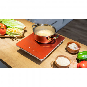 Plita cu inductie Cecotec Full Crystal Scarlet, 2000W, Touch control, 2000W, cu ecran digital, control tactil, 10 niveluri, Rosu [7]