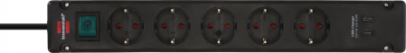 Prelungitor Brennenstuhl Bremounta 5 prize, 2 x USB-C, 3m, Buton On/Off, prindere in suruburi [1]