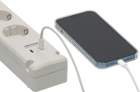 Prelungitor Brennenstuhl Bremounta 5 prize, 2 x USB-C, 3m, Buton On/Off, prindere in suruburi , Alb [1]