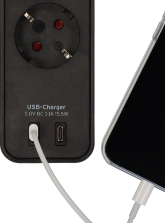 Prelungitor Brennenstuhl Ecolor 4 prize, 2xUSB-C, 1.5m Negru [4]